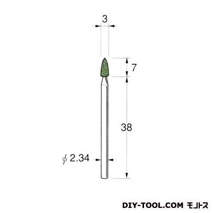 シリコンゴム砥石 ブラウン 先端径:3粒度:#320 R1011 1