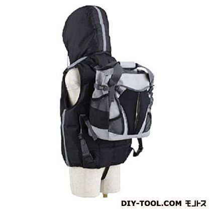 ツナガード成人用固型式ダウンベスト風ライフジャケット&トート型リュック ブラック Lサイズ TG-V1T 1