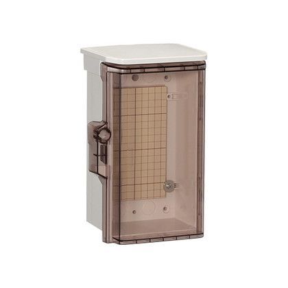 プラボックス透明扉(屋根)付(汎用タイプ) ホワイトグレー 長さ:10cm高さ:20cm幅:10cm OP10-12CA 1