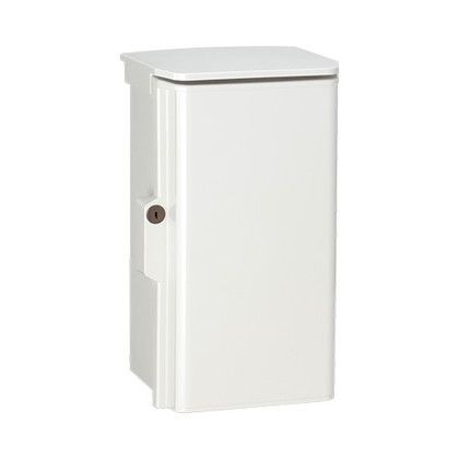 キー付耐候プラボックス(屋根付)汎用タイプ ホワイトグレー 長さ:20cm高さ:35cm幅:16cm OPK16-235A 1