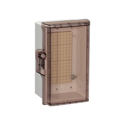 プラボックス透明扉付(汎用タイプ) ホワイトグレー 長さ:10cm高さ:20cm幅:10cm P10-12CA 1