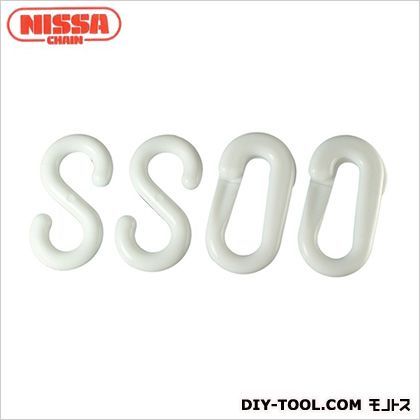 白 Sフック-長さ35.3mm・内径12.6mm・クイックジョイント-内径38.0×9.5mm P-501 1セット