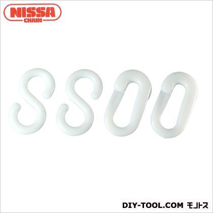 白 Sフック-長さ31.1mm・内径11.5mm・クイックジョイント-内径28.5×7.0mm P-507 1セット
