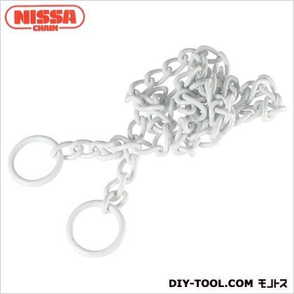 ファインカラーリング付チェイン 白 鎖の太さ2mm✕全長600mm K-1 1本