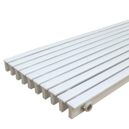 樹脂グレーチング 抗菌タイプ・耐候性 逆目ノンスリップ・ステンレスシャフトタイプ 溝幅100用 W150×L1000×H25mm RRL-150 1