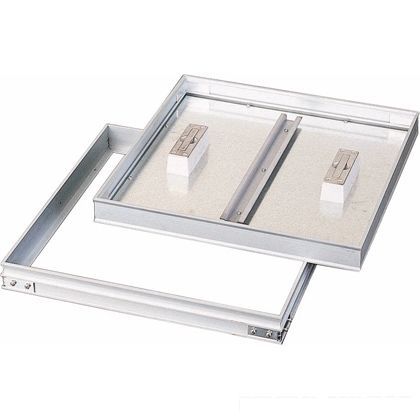 アルミ製 フロアーハッチ モルタル充填用 枠外(本体)寸法×全高:208□(195□)×51mm※貼代24mm OFHA-20M 1