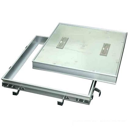 アルミ製 フロアーハッチ Pタイル用 枠外(本体)寸法×全高:208□(195□)×51mm※貼代3mm OFHA-20P 1