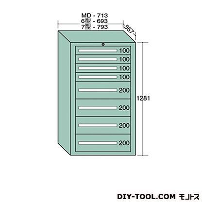 スタンダードキャビネット 幅×奥行×高さ:693×557×1281mm 6-1209 1
