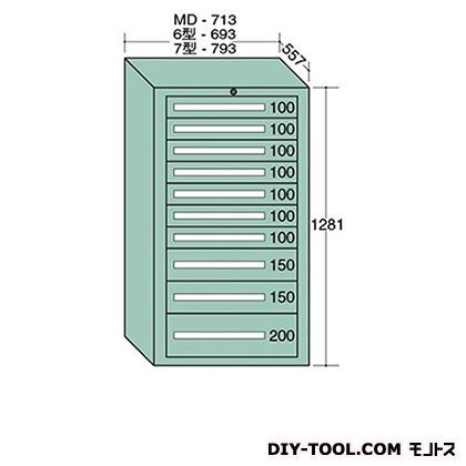 スタンダードキャビネット 幅×奥行×高さ:693×557×1281mm 6-1214 1
