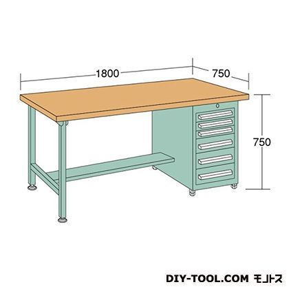 中量作業台 幅×奥行×高さ:1200×750×750mm KW127A 1