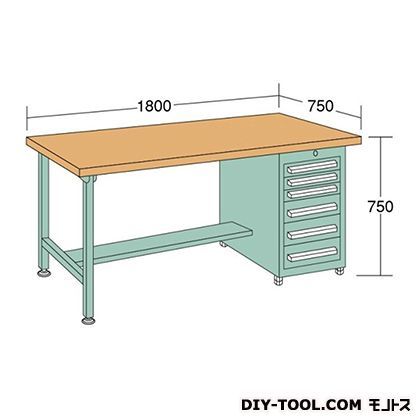 中量作業台 幅×奥行×高さ:1800×750×750mm KW187A 1