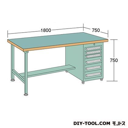 中量作業台 幅×奥行×高さ:1200×750×750mm KL127A 1