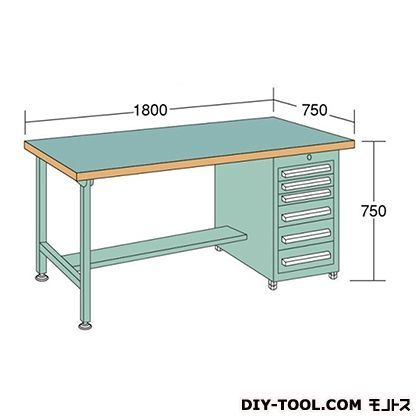 中量作業台 幅×奥行×高さ:1800×750×750mm KL187A 1