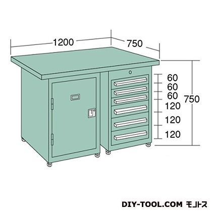 中量作業台 幅×奥行×高さ:1200×750×750mm KS127C 1
