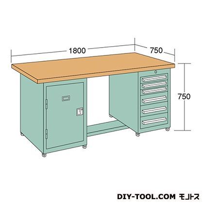 中量作業台 幅×奥行×高さ:1800×750×750mm KW187C 1