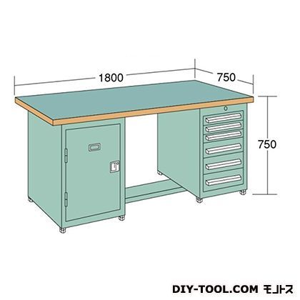中量作業台 幅×奥行×高さ:1200×750×750mm KL127C 1