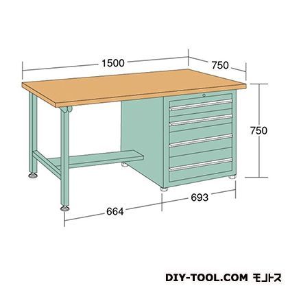 中量作業台 幅×奥行×高さ:1200×750×750mm KW127D 1
