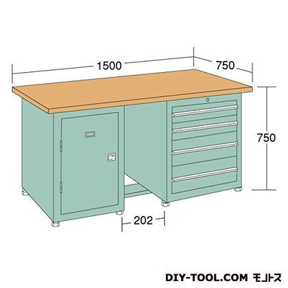 中量作業台 幅×奥行×高さ:1500×750×750mm KS157E 1