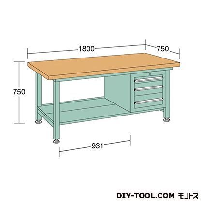 中量作業台 幅×奥行×高さ:1200×750×750mm CW127F 1