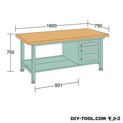 中量作業台 幅×奥行×高さ:1500×750×750mm CW157F 1