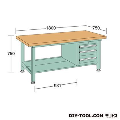 中量作業台 幅×奥行×高さ:1800×750×750mm CW187F 1