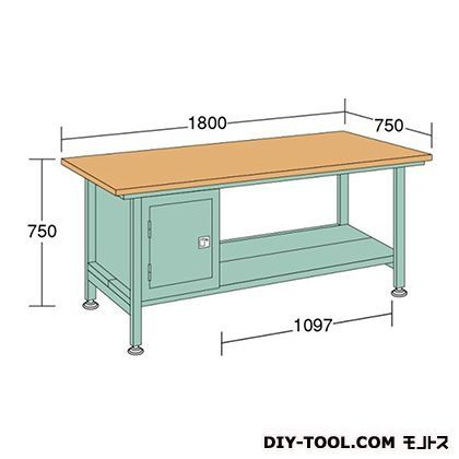中量作業台 幅×奥行×高さ:1200×750×750mm CW127G 1