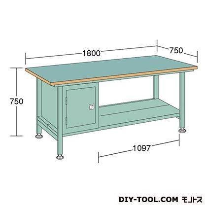 中量作業台 幅×奥行×高さ:1800×750×750mm CL187G 1