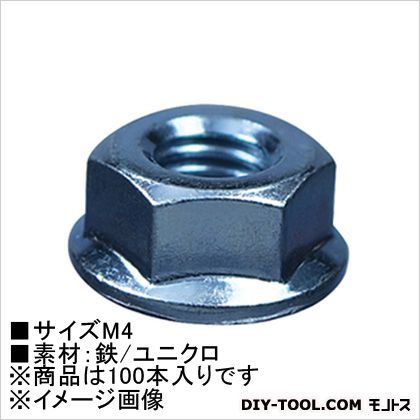 メッキ フランジナット M4 61982 100本