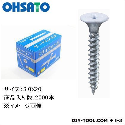 ドライウォールスクリュー ホワイト 3.0X20mm 49-161 2000本