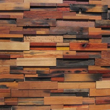 WOOD BRICK WALL PANEL【VINTAGE】 金具あり(横)