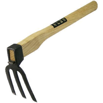 手打 片手鍬 三本 柄390mm 1