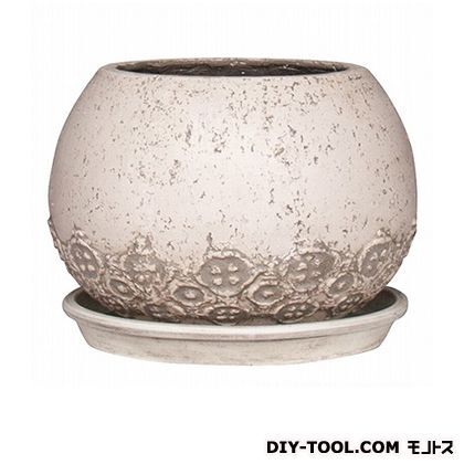 グローブフラワーレース皿付 L H130-11 ホワイト 1