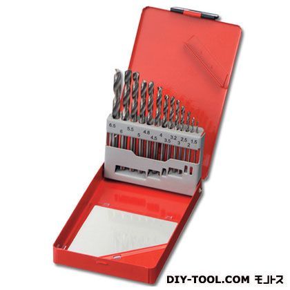 鉄工ドリルセット19本組 レッド HD-19P 1点