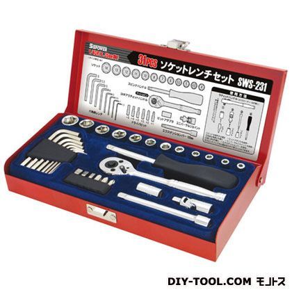 31pcsソケットレンチセット1/4DR レッド SWS-231 1点