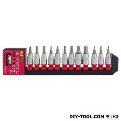 12pcsソケットビットセット3/8DR レッド SB3-12 1点