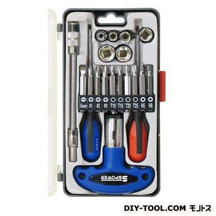 21pcsT型ラチェットツールセット ブルー×レッド TR-21 1点