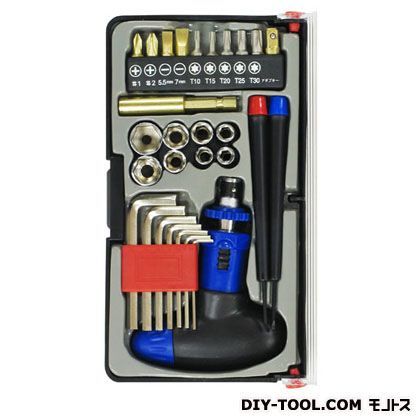 29pcsラチェットドライバセット ブルー×レッド RDK-29 1点