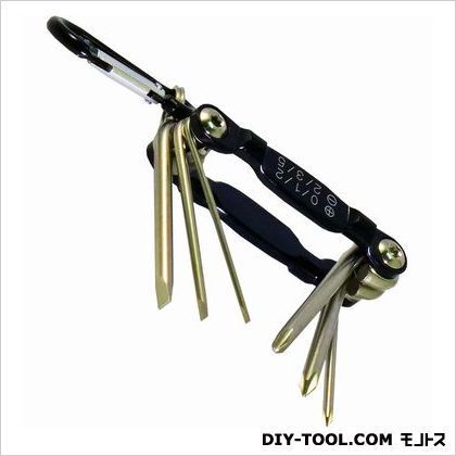 カラビナ付きドライバーセット6PCS 黒 KDR-610 1