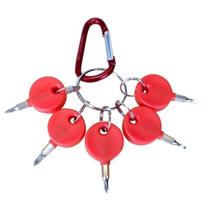 レモラ カラビナ付きマイクロドライバーセット5PC 赤 KD-510...