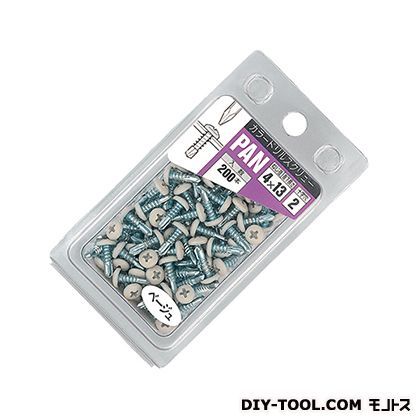 カラードリルスクリュー ナベ頭 パック品 ブラック 4X13mm PAN-4X13BLP 200本