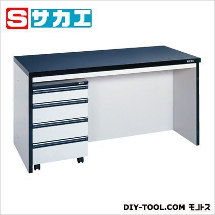 サイド実験台用キャビネットワゴン付タイプ カラー:グレー・ブラック、天板カラー:ブラック SG15HA 1