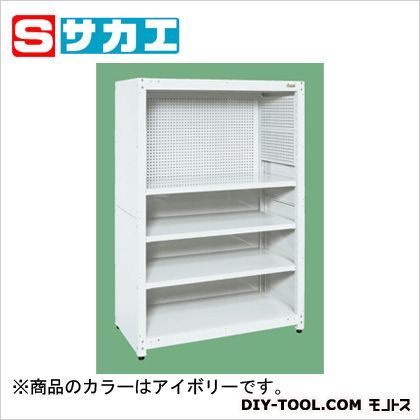 スチールラック(3方パネル・背パネルパンチング付) アイボリー SLN1255TP 1