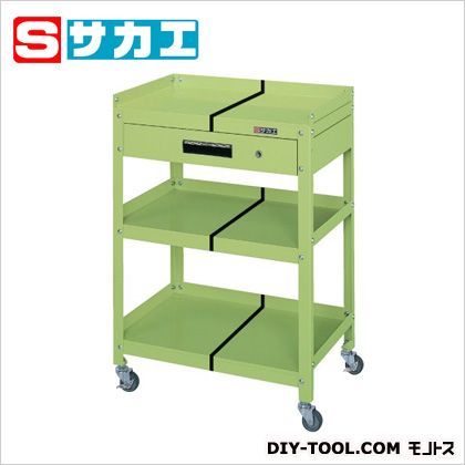 スペシャルワゴン(棚板前面開放型・引出し付) グリーン SPY20C 1