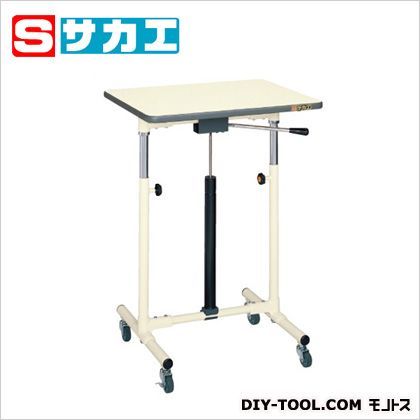 ガスバネ式軽量セルワーク作業台(シングル脚) アイボリー W600×D450×H700〜950mm CLG6045PI 1