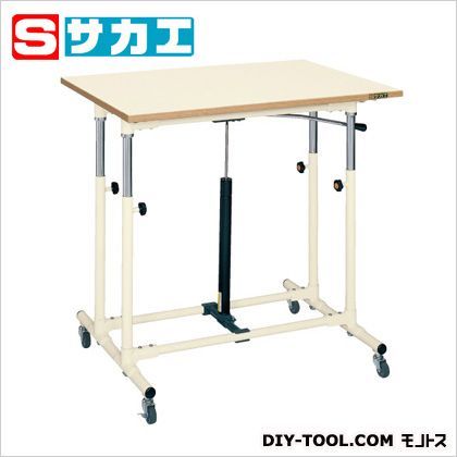 ガスバネ式軽量セルワーク作業台(ダブル脚) アイボリー W900×D600×H700〜950mm CLG9060WPI 1