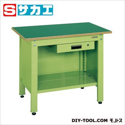 一人用作業台CPタイプ(キャビネット付) グリーン W900×D600×H740mm CP096A 1