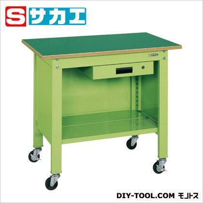 一人用作業台CPBタイプ(キャビネット付) グリーン W900×D600×H810mm CPB096A 1