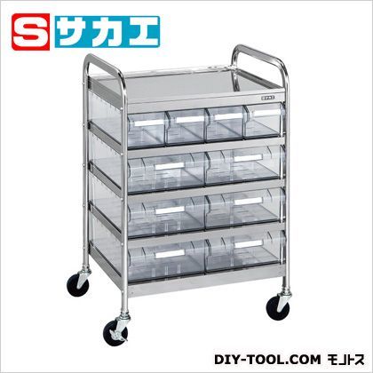 CSワゴン透明ボックス付 ステンレス W560×D450×H850mm CSC46RSU 1