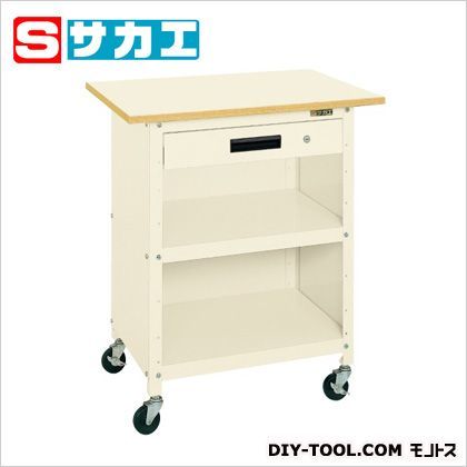 一人用作業台PHRタイプ(キャビネット・3方パネル付) アイボリー PHR075APPEI 1