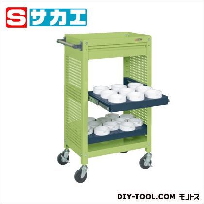 ツーリングワゴン(スライド棚1枚/固定棚1枚・引出し付) グリーン SSW24RA 1